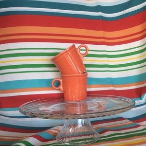 Fiestaware Coffee Mug Pair of 2 keyhole handle EUC